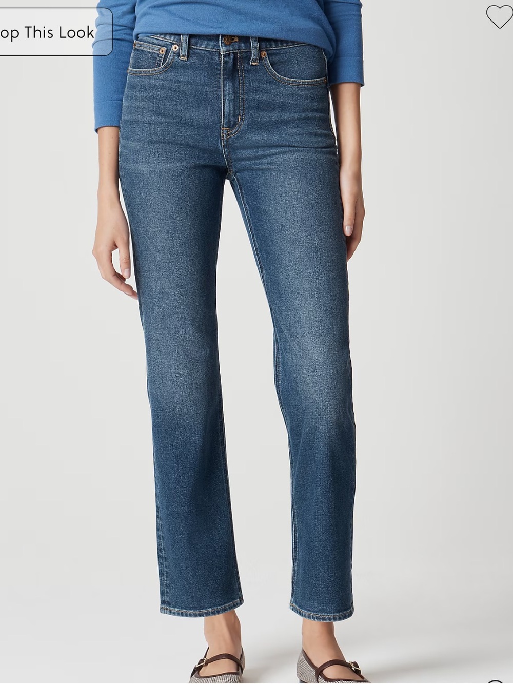J. Crew Mid-Rise Straight-Leg Jeans in Medium Blue Wash